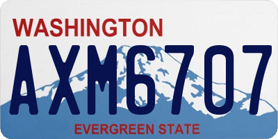WA license plate AXM6707