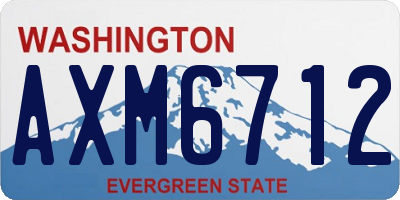 WA license plate AXM6712
