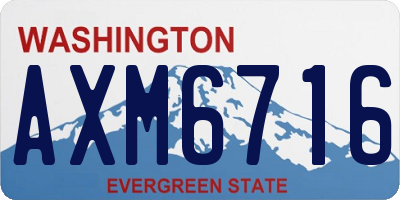 WA license plate AXM6716