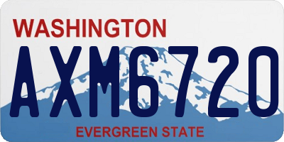 WA license plate AXM6720