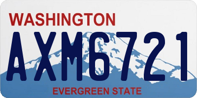 WA license plate AXM6721