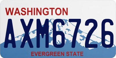 WA license plate AXM6726