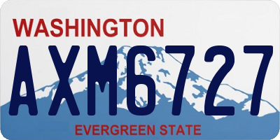 WA license plate AXM6727