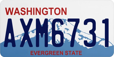 WA license plate AXM6731