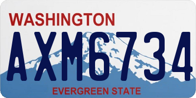 WA license plate AXM6734