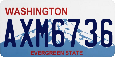WA license plate AXM6736