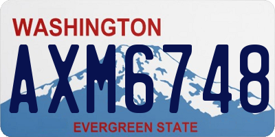 WA license plate AXM6748