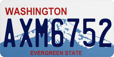 WA license plate AXM6752