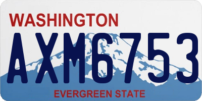 WA license plate AXM6753