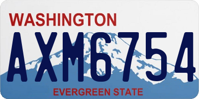 WA license plate AXM6754