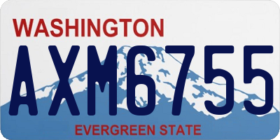 WA license plate AXM6755