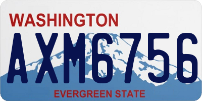 WA license plate AXM6756