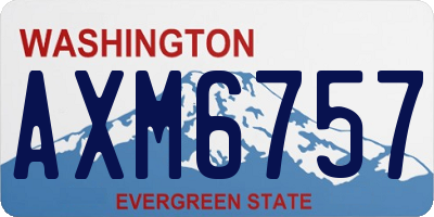 WA license plate AXM6757