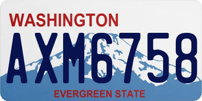 WA license plate AXM6758