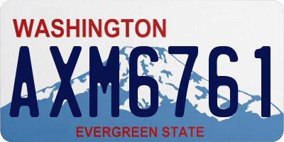WA license plate AXM6761