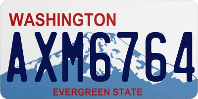 WA license plate AXM6764