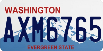 WA license plate AXM6765