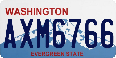 WA license plate AXM6766