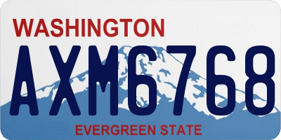 WA license plate AXM6768