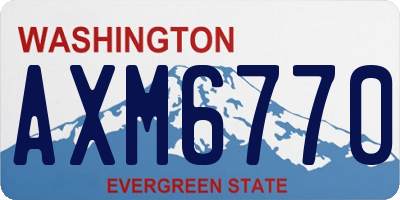 WA license plate AXM6770