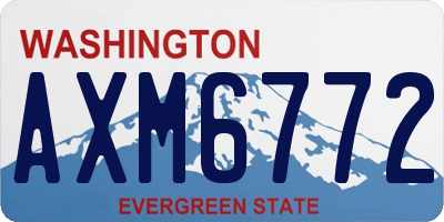WA license plate AXM6772