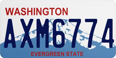WA license plate AXM6774