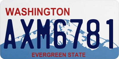 WA license plate AXM6781
