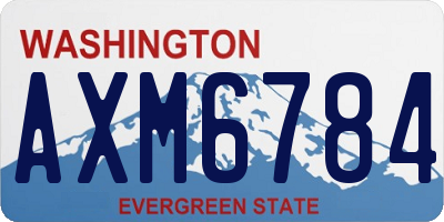 WA license plate AXM6784
