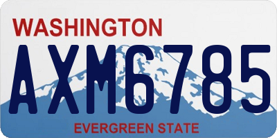 WA license plate AXM6785