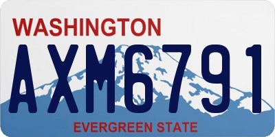 WA license plate AXM6791