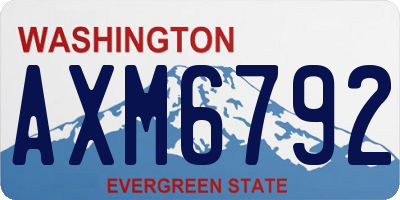 WA license plate AXM6792