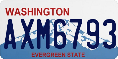 WA license plate AXM6793