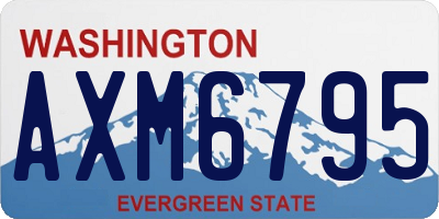 WA license plate AXM6795