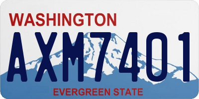 WA license plate AXM7401