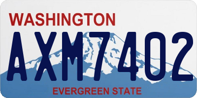 WA license plate AXM7402