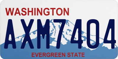 WA license plate AXM7404
