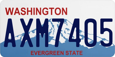 WA license plate AXM7405