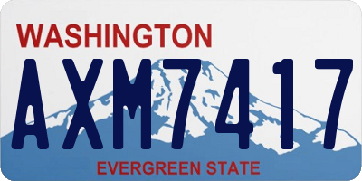 WA license plate AXM7417