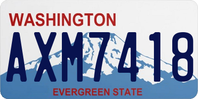 WA license plate AXM7418