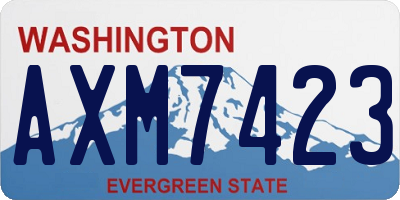 WA license plate AXM7423