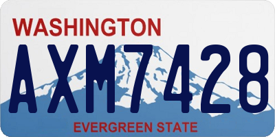 WA license plate AXM7428