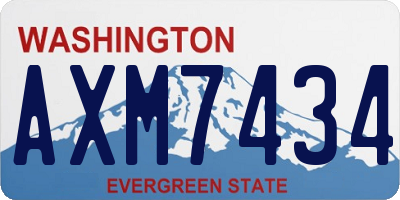 WA license plate AXM7434