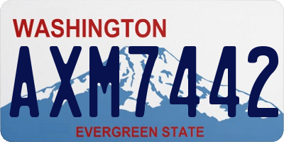 WA license plate AXM7442