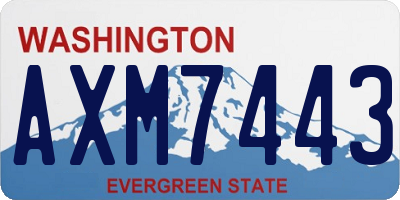 WA license plate AXM7443