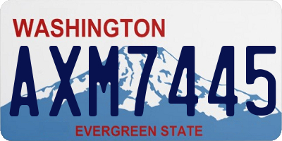 WA license plate AXM7445