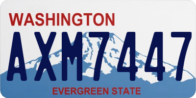 WA license plate AXM7447