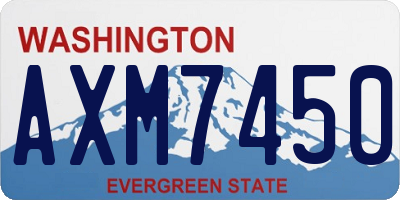 WA license plate AXM7450