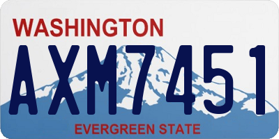 WA license plate AXM7451