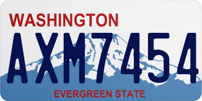 WA license plate AXM7454