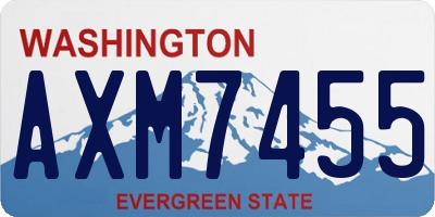 WA license plate AXM7455